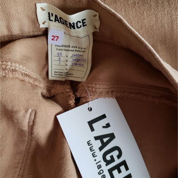 L'Agence Sada Cropped Slim High-Rise Jeans in Light Mocha - Picture 7 of 9